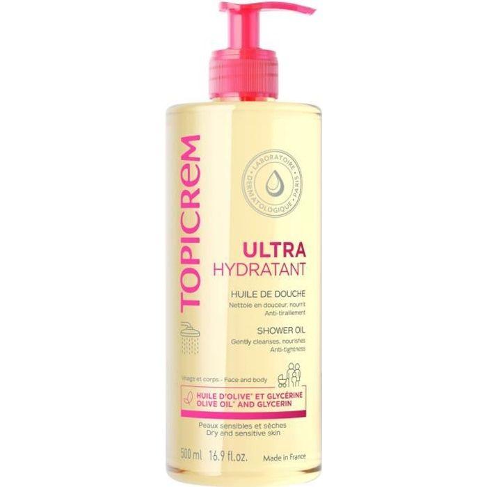 Huile de Douche - Topicrem - Ultra-Hydratant - 500 ml - Peaux Sensibles - Hypoallergénique