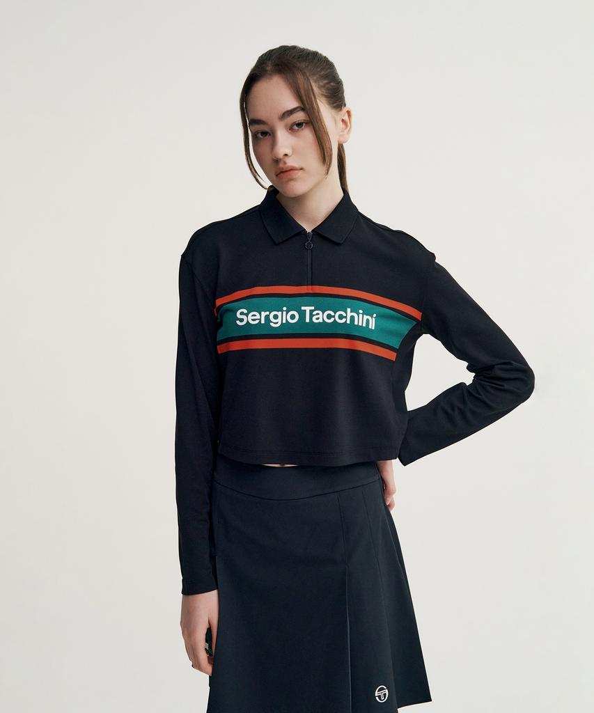 SERGIO TACCHINI W Flag Long Sleeve Crop Polo Shirt