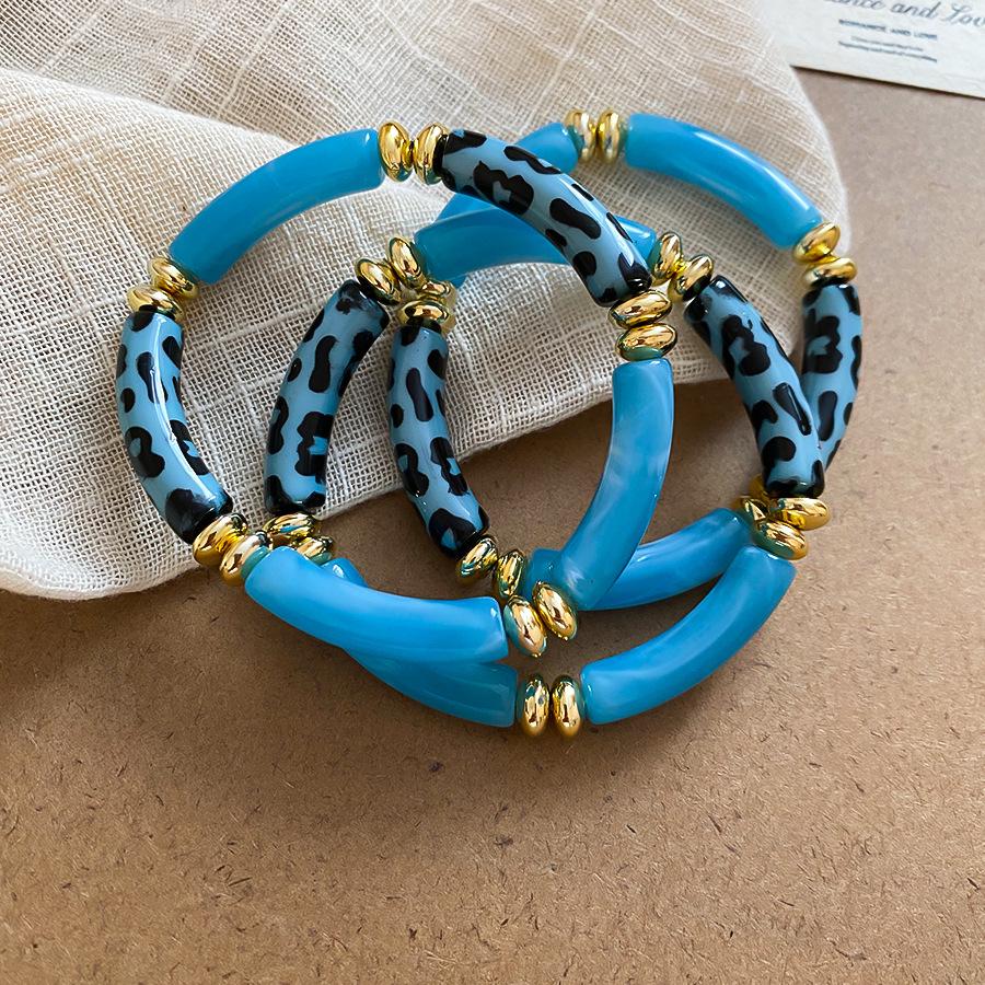 Leopard Print Acrylic Cylinder Bracelet - Minimalist, Cool, Elegant Bangle, Light Luxury Jewelry for Women