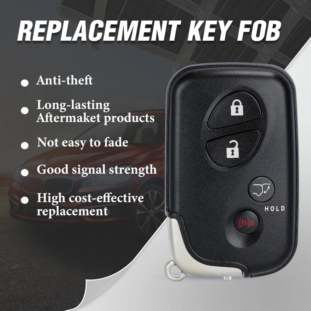 Smart Key Fob Transmitter Keyless Entry Remote Replacement for Lexus RX350/RX450/GX460/LX570/CT200h 2009-2015 271451-5290GNE Board FCC:HYQ14ACX
