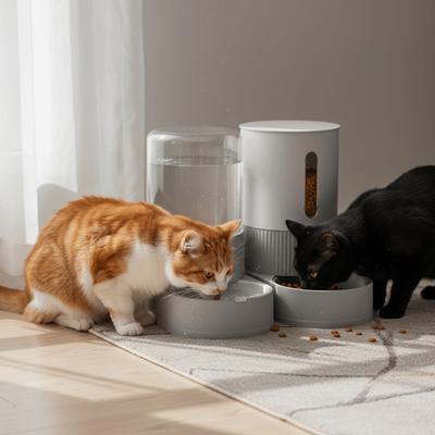 Transparent Automatic Pet Feeder Large Capacity Detachable Gravity Food Bowl Plastic Spill Proof Pet Water Fountain