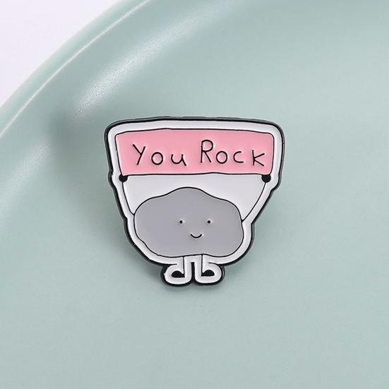 YOU ROCK Inspirational Cloud Brooch Zinc Alloy Lapel Badge Bag