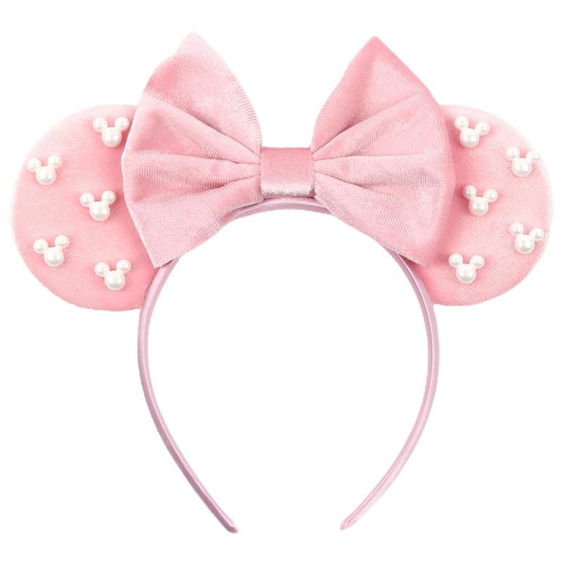 Ny Trendig Musöron Hårband Mickey 3.3" Sammet För Flickor Mjuk Rosett Hårband Halloween Festival Fest Resa DIY Håraccessoarer