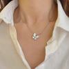 High-End Butterfly White Mother-of-Pearl Diamond Clavicle Necklace