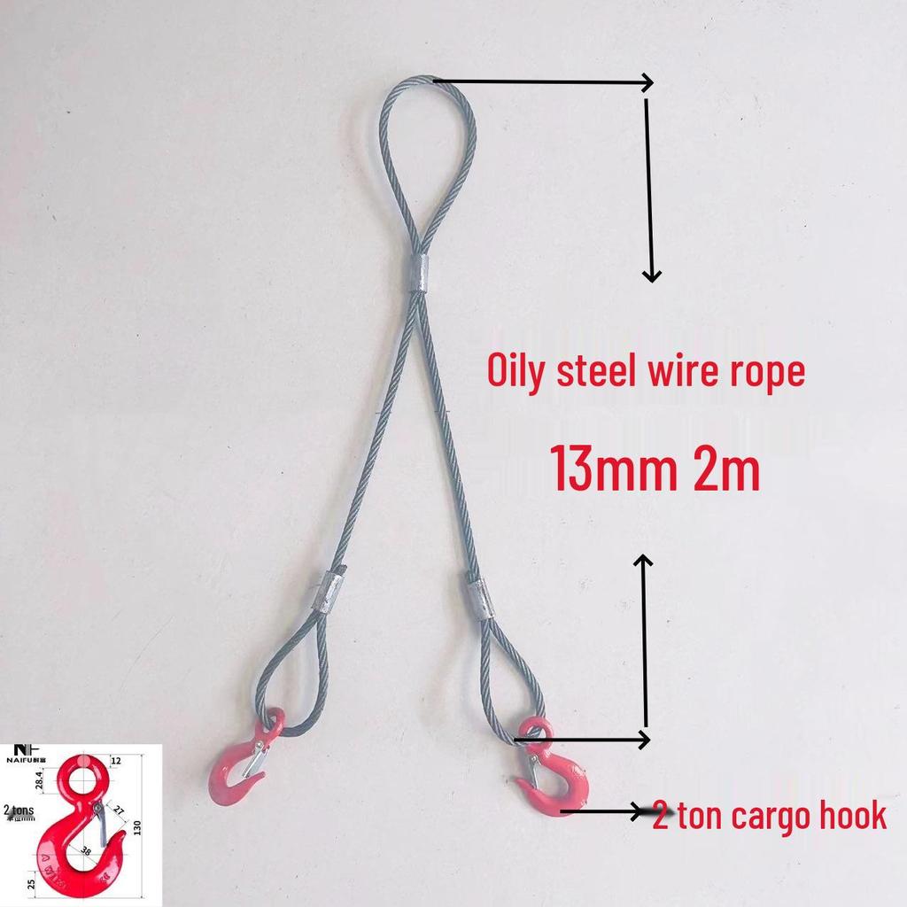 Vinç Bakım Riggingi için Kancalı İki Bacaklı Preslenmiş Tel Halat Sapan