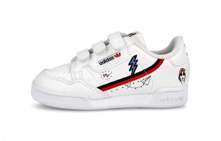 

Adidas Originals Continental 80 Cf Low top Skateboard Shoes White Red Infant And Toddler FX6071 25