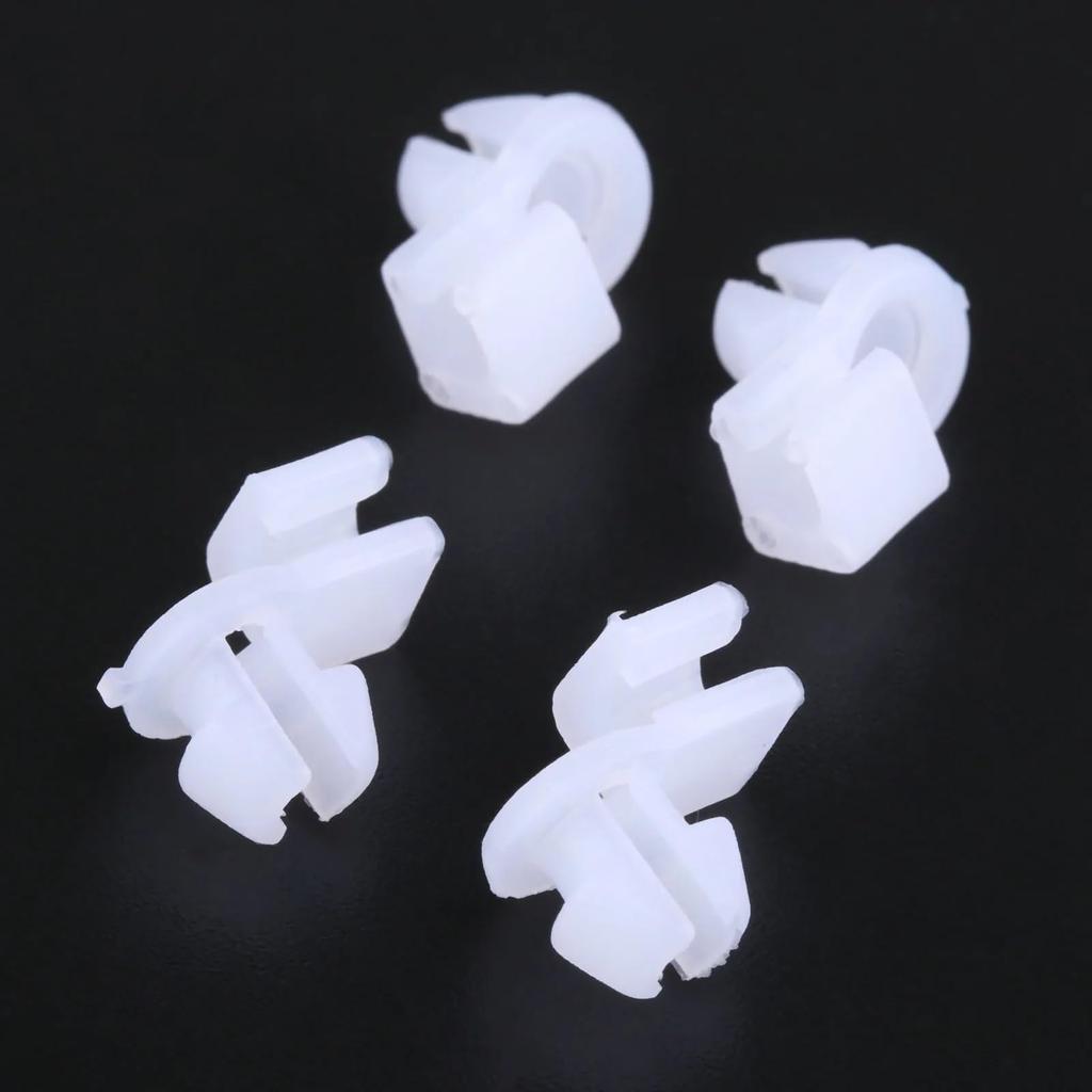 100pcs Plastic Door Lock Rod Clips Fixed Side Fasteners Universal White Car Fender Bumper Carpet Floor Mats Compatible