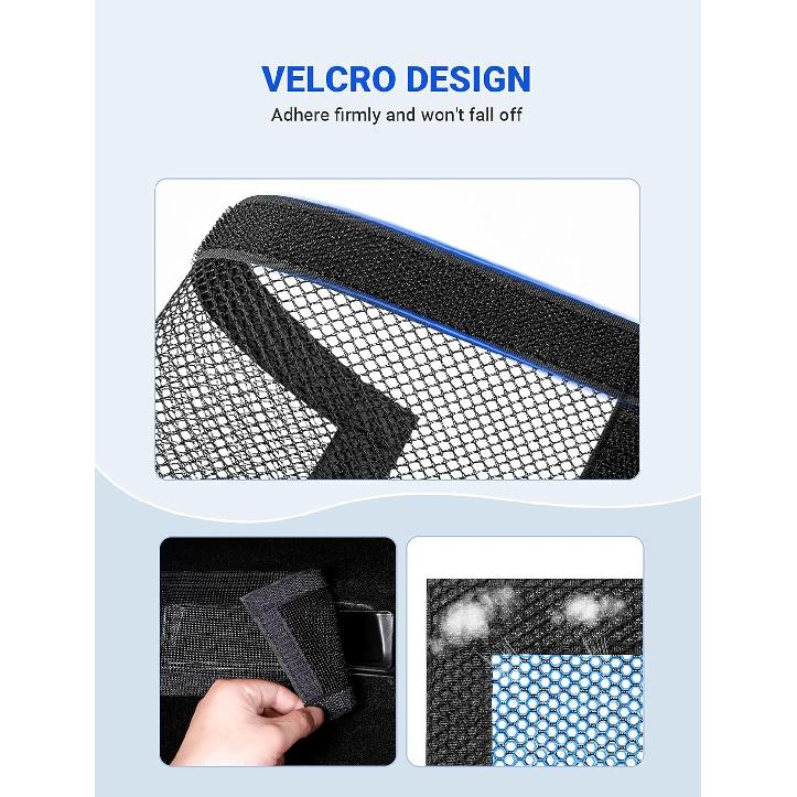 2Pcs Backseat Air Vent Cover for Tesla Model 3 & Model Y 2017-2025, Rear Seat Airflow Outlet Protector with Upgraded Mesh Cloth and Velcro, Car Air