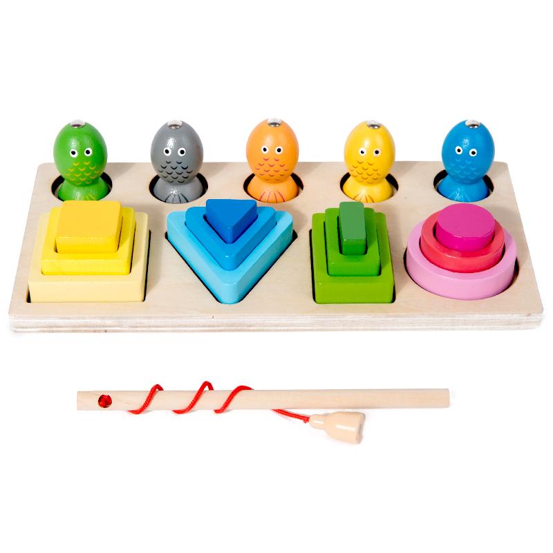 Montessori Wood Toys for Kids Wooden Sorting Stacking Toys for Baby Toddlers Educational Shape Color Sorter Preschool Kids Gifts
