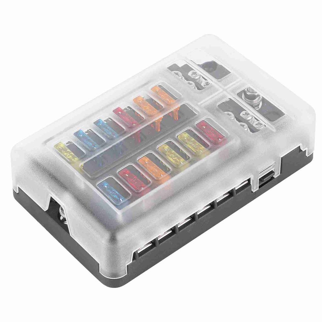 12 Circuits Fuse Box Block Holder LED Indicator Light MNI Motor for Car Yacht Marine Boat