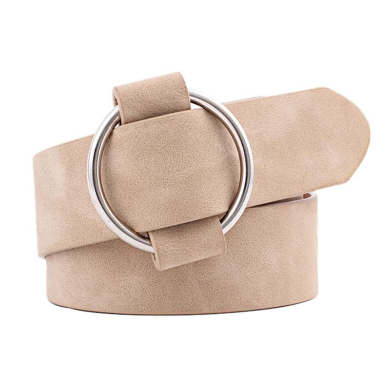 

Круглая пряжка без иглы, ремень для джинсов, ремень из ПУ для женщин, широкий ремень для платья