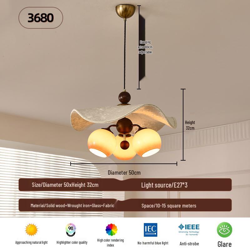 Vintage French Fabric Pendant Light for Dining, Living Room, or Bedroom