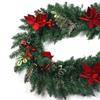 Christmas Garland Poinsettia Decoration Easy To Hang