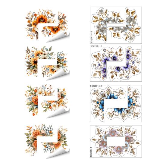 Flower Lamp Switch Sticker Removable Self-Adhesive Floral Wall Decal Peel And Stick Decorative Socket Surround Decals for Bedroom Living Room Home