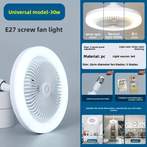 30W LED Ceiling Fan with Light and Remote Control E27 Light Ceiling Light