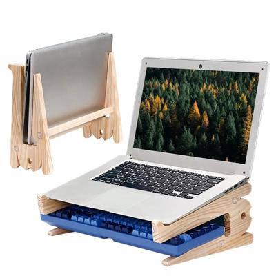 NOELAMOUR Holz Vertikal Laptop Einfach Verbessert und Wärmeableitung Zoll Ständer, Montage, Aufbewahrung, Haltung, (Passend für 15-17,3 Zoll Laptops)