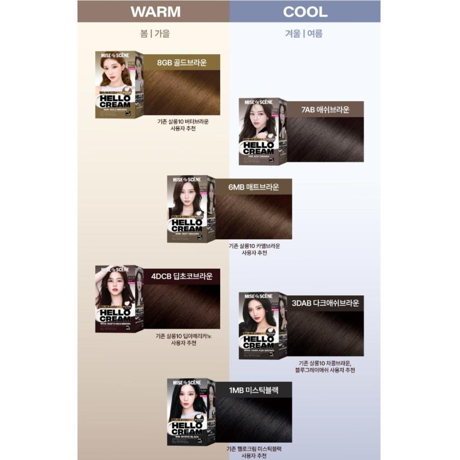 Mise-en-scene New Hello Cream 6 Colors Tone Down (for Gray hair),Korean Hair Products