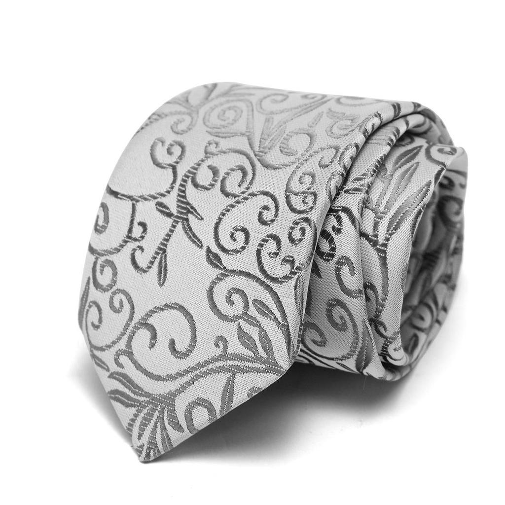 Men's 7.5cm Jacquard Polyester Striped Tie for Formal Business or Interviews