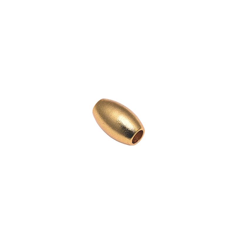 Copper-Plated 24K Gold Frosted Oval Beads for Handmade Jewelry