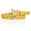 Hollow Star Buckle PU Leather Belt for Children, Thin Star Cutout Hole Waist Strap Decorative Belt for Jeans Dresses
