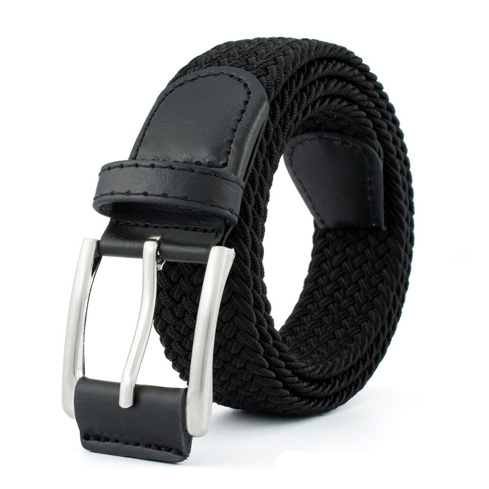 

Leather Weave Belt Men Adjustable Braided Waist Belt Fashion Nylon Woven Belts Male чёрный