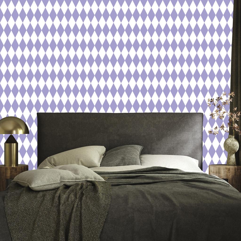 Harlequin Diamonds Wallpaper White and Blue for Living Room and Bedroom 50x1000
