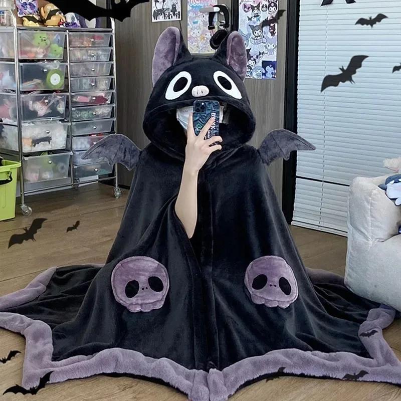 

Cloak Blanket Cute Cartoon Coral Fleece Leisure Wear Can Be Worn Externally Shawl Winter Thickening Multiple Styles Lazy Cloak One Size