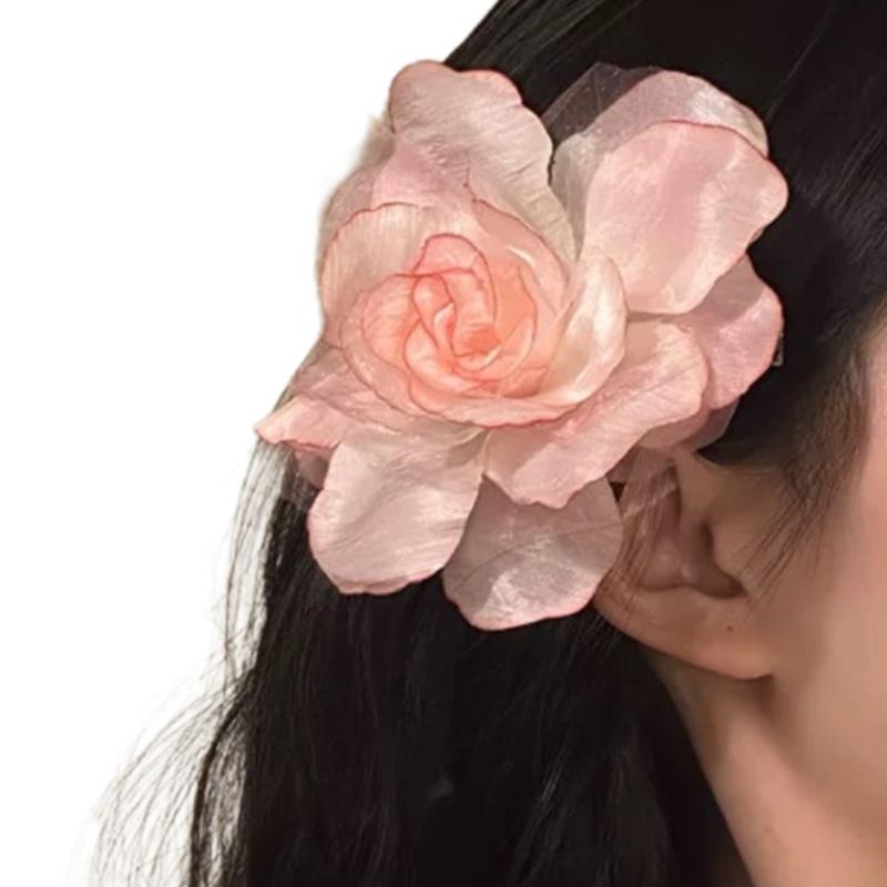 Зажим для волос Краб Большой зажим Головной убор Зажим для волос Краб Элегантный пляжный держатель для волос Заколки Сильная фиксация Заколка для девочек розовый