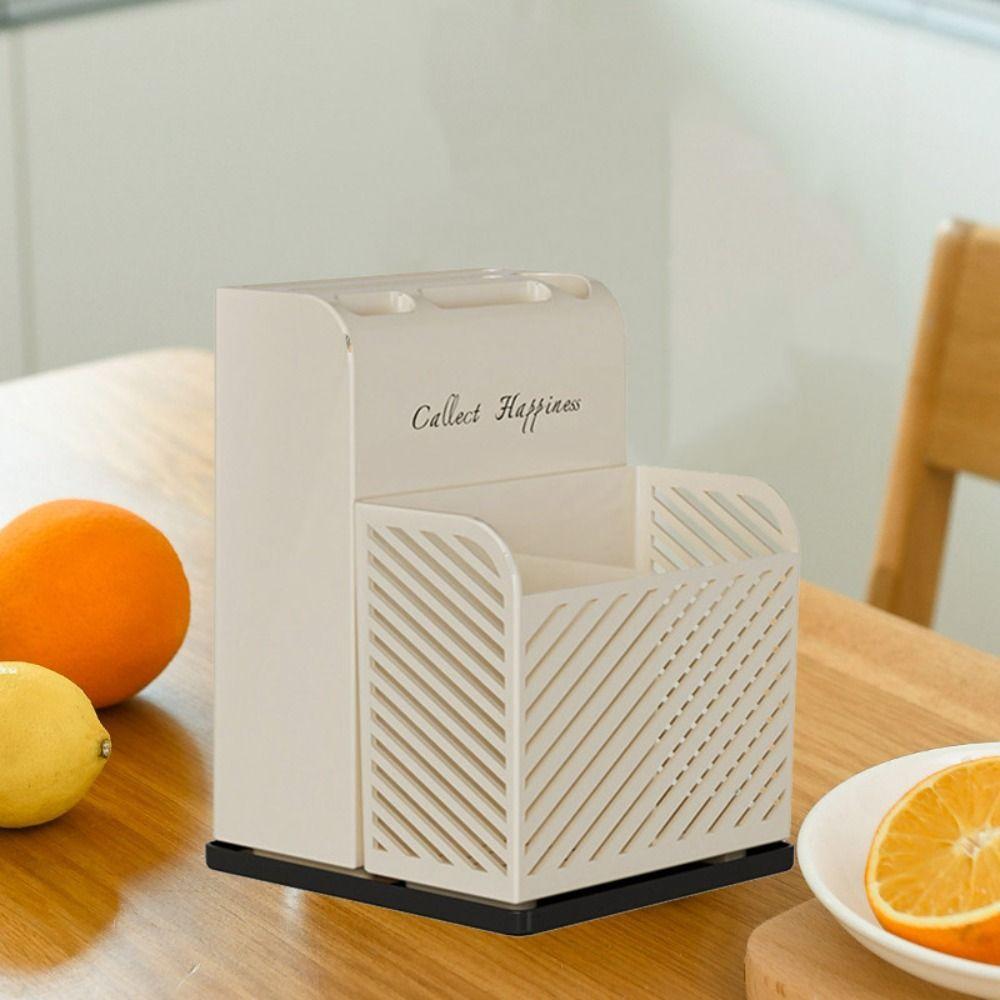 Integrated Chopstick Barrel Beige Tableware Storage Rack Flatware Drainer Storage Box  for Kitchen