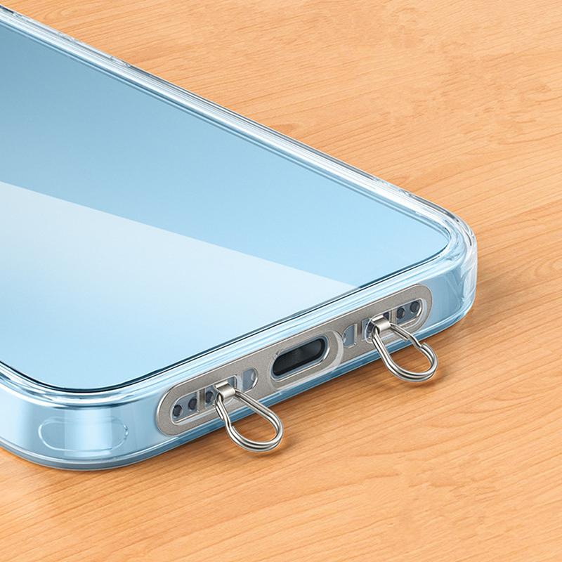

Ultra Thin Metal Mobile Phone Lanyard Patch Stainless Steel Card Anti Lost Hanging Rope Tab Double Buckle Replacement Gasket