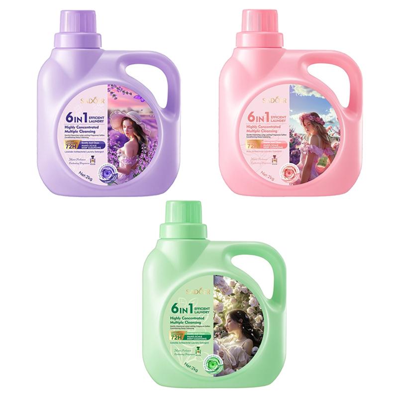 1Pcs 2 Kg Lavender Fragrance Laundry Detergent Liquid for Washing Clothes Large Capacity Antibacterial Clean Laundry Detergent