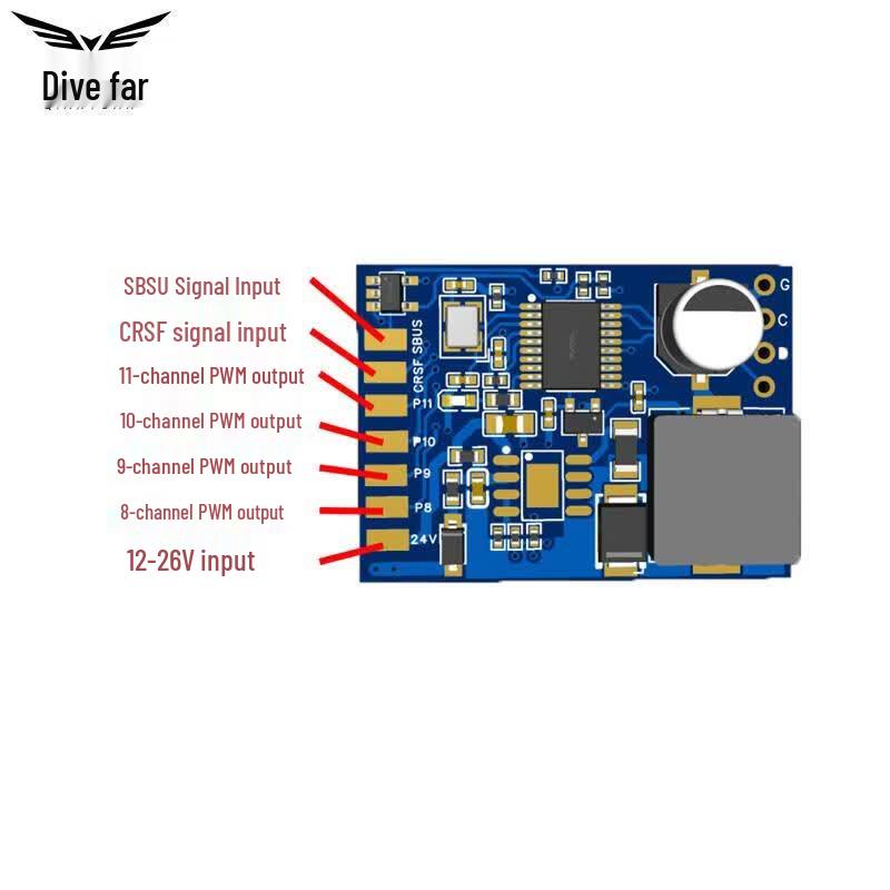 QianYuan FPV Drone CRSF to PWM Dropper Module