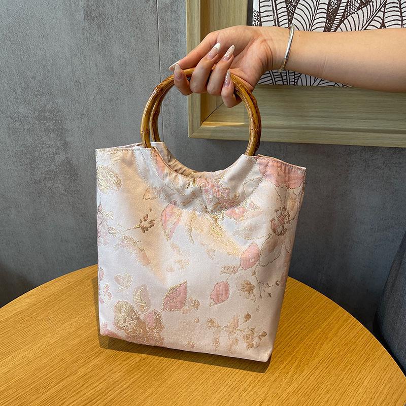 Elegant Chinese Women's Jacquard Clutch: Retro Cheongsam Evening Wedding Handbag, Exquisite Hanfu Bamboo Bag