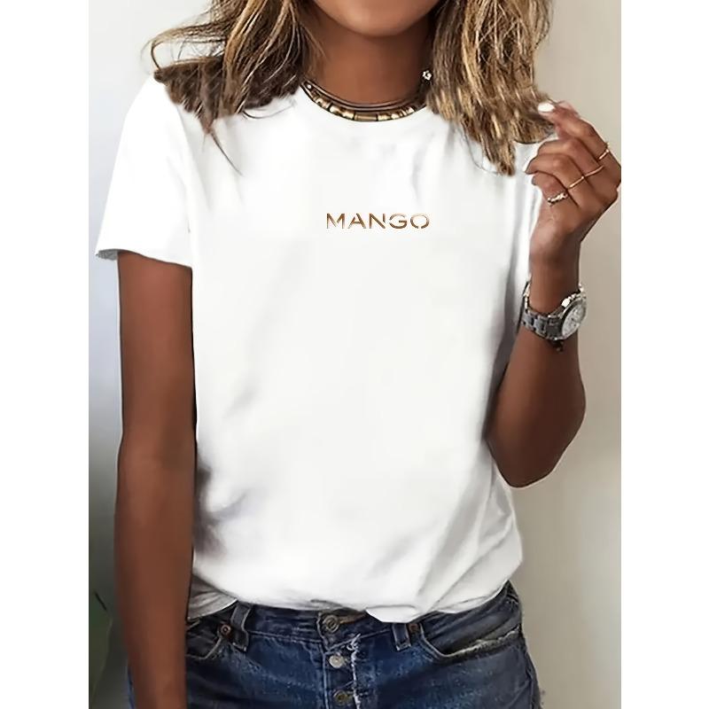 

European sizessatile Casual Crew Neck Top, Soft Polyester Blend Fabric, Suitable for All Seasons, Available in Various Colors and Sizes, Perfect for 4XL білий