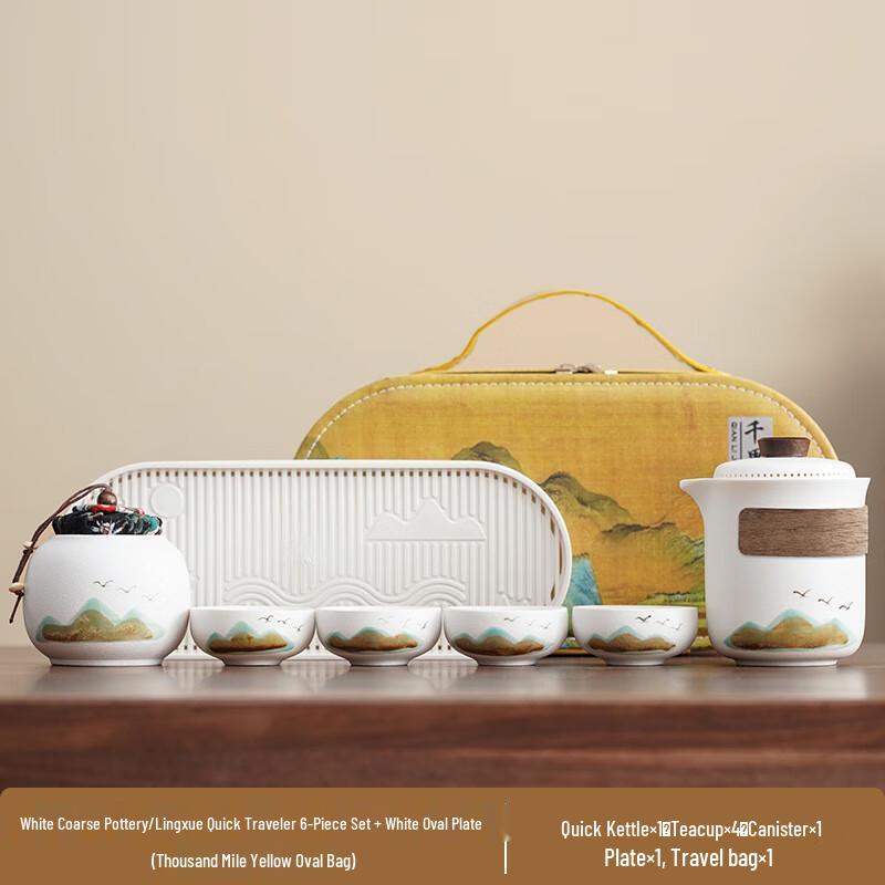 

Tea Set - Green Mountain Flying Bird Design