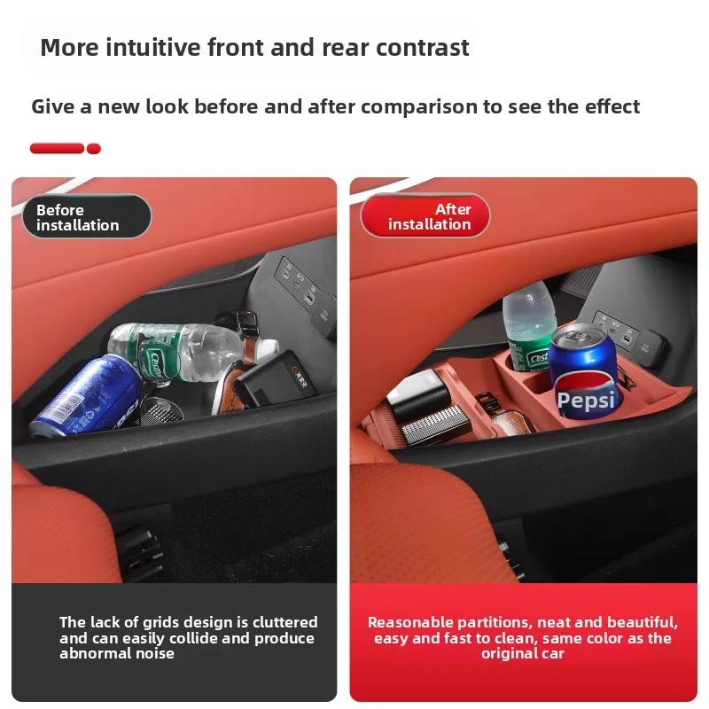 For BYD Sealion 8 Tang L 2025 2026 Center Console Lower Storage Box Silicone Armrest Organizer Tray Interior Tidying Accessories