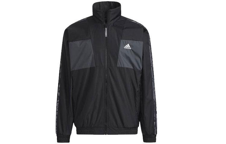 adidas Logo Print Reversible Fleece-Lined Color Block Stand Collar Jacket HC0268 M