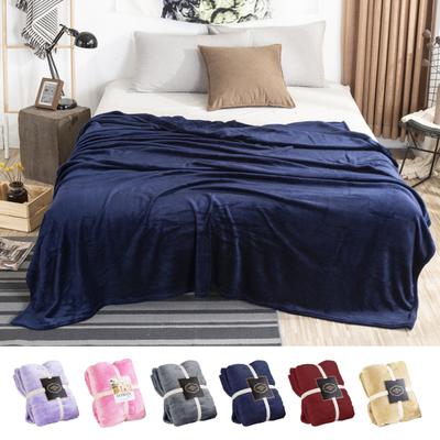 Flannel Blanket Thickened Double-sided Fluff Plush Solid Color Office Nap Dormitory Home Bed