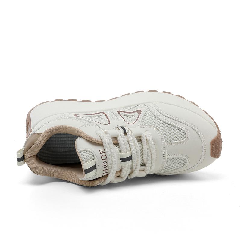BN platform dad shoes spring and autumn new mesh breathable silver heightening board shoes