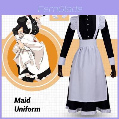 Klasyczny czarno-biały kostium pokojówki Elegancki i stylowy strój cosplay do kawiarni