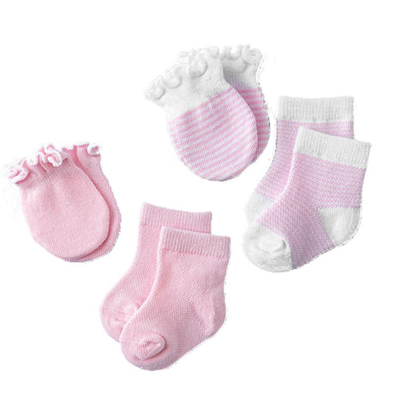 4 Pairs Kids Babyborn Socks Gloves Anti-scratch Breathable Protection Face Mittens Shower Gift