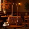 High-Capacity Plush Shoulder Bag for Women - 2025 Autumn Collection