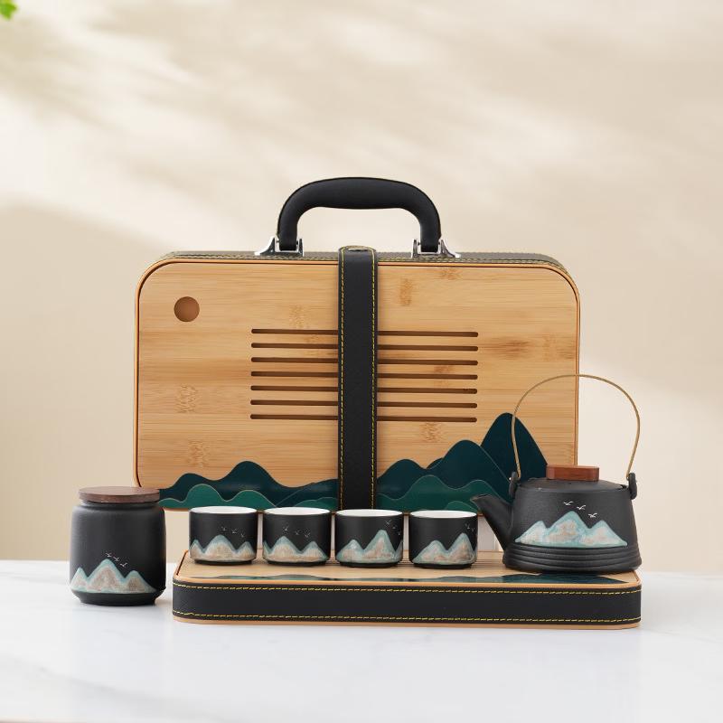 Japanese Style Portable Ceramic Gongfu Tea Set
