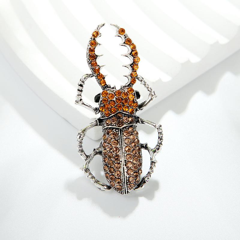 Fashion Rhinestone Retro Beetles Brooches For Women Clothing Coat Jewelry Accessries Gifts