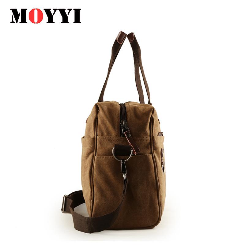Men's Retro Canvas Shoulder Messenger Bag with Zipper