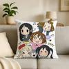 AAzumanga Daioh Cartoon Print Throw Pillow Cover Square Cushion Case for Living Room Bedroom Decor