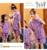 Reine Baumwolle Sommer Cartoon Prinzessin Mutter-Tochter Kurzarm Homewear Set