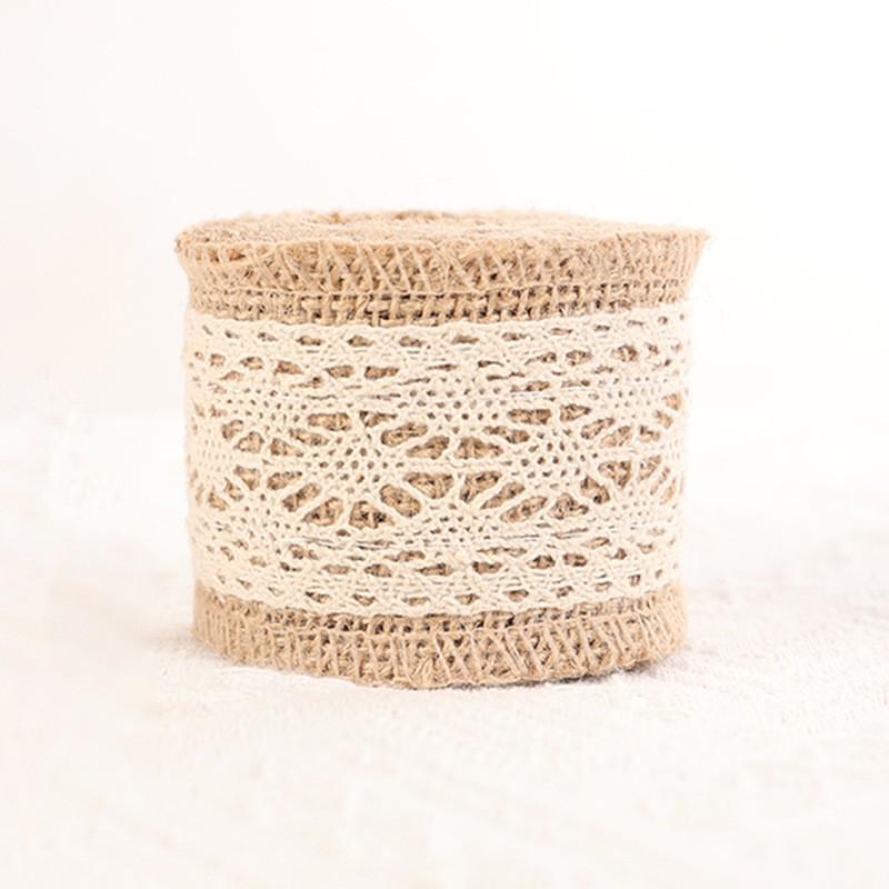 Burlap Lace Ribbon - 6CM Wide, 2M Long | Handmade Christmas Craft & Wedding Decoration