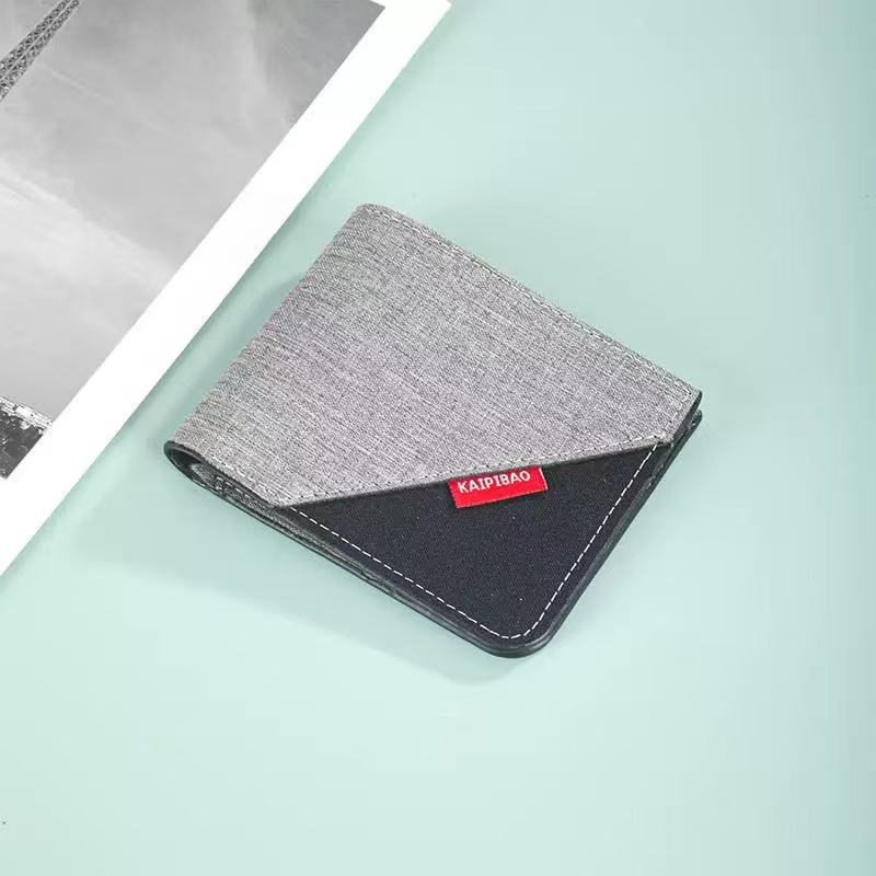 Men's short canvas wallet Men's small wallet Men's wallet Men's ultra-thin wallet Card bag