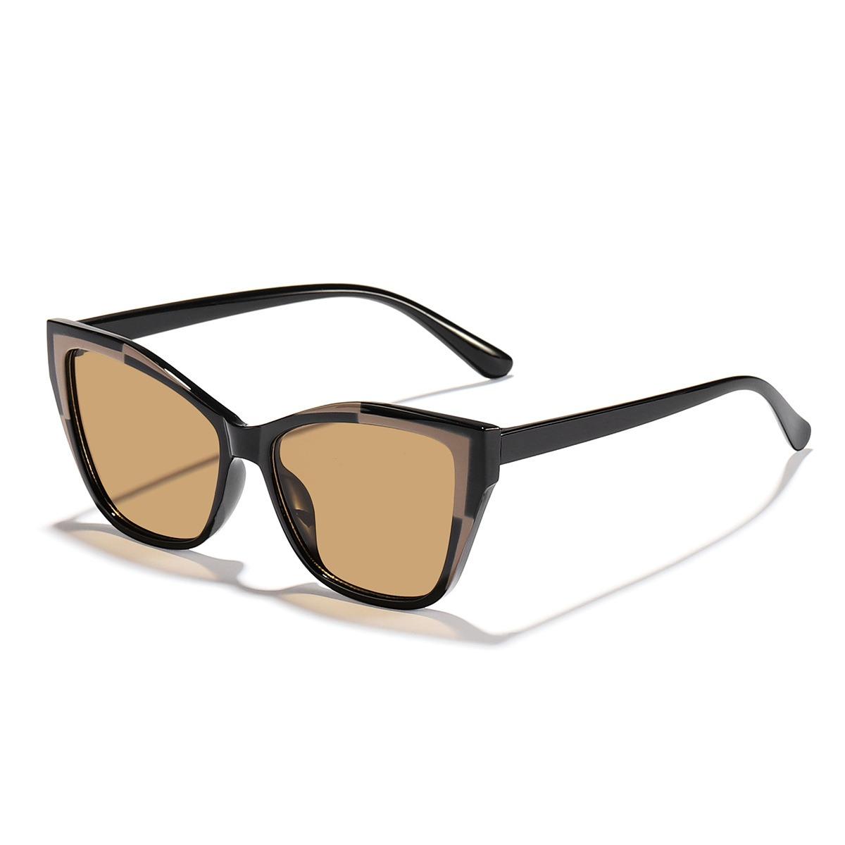 

2026 New Contrast Color Cat Eye Sunglasses Trendy Shades Glasses Frame Women s Personality Versatile Fashion Sun Glasses UV400